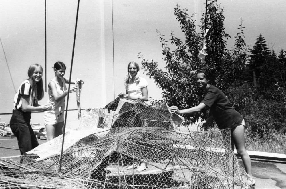 1970 working on Rose Festival Float